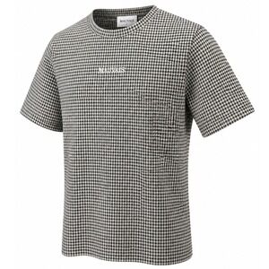 Mauvais T-Shirt Mens L Houndstooth Knit Logo Brown White Regular Fit Modern